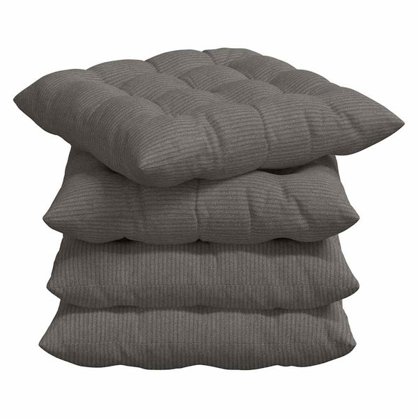 vidaXL Seat Cushions 4 pcs Light Grey 40 x 40 x 6 cm Corduroy
