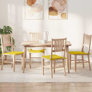 vidaXL Seat Cushions 4 pcs Light Yellow 40 x 40 x 3 cm Fabric