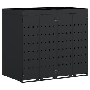vidaXL Wheelie Bin Shed for 2 Bins Black 136 x 77.5 x 121.5 cm