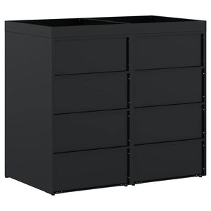 vidaXL Wheelie Bin Shed for 2 Bins Black 136 x 77.5 x 121.5 cm