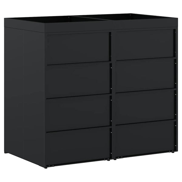 vidaXL Wheelie Bin Shed for 2 Bins Black 136 x 77.5 x 121.5 cm