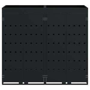 vidaXL Wheelie Bin Shed for 2 Bins Black 136 x 77.5 x 121.5 cm