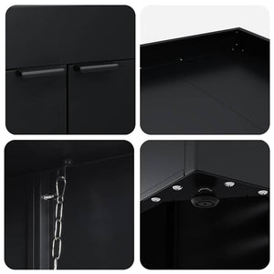 vidaXL Wheelie Bin Shed for 6 Bins Black 408 x 77.5 x 121.5 cm