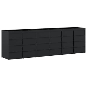 vidaXL Wheelie Bin Shed for 6 Bins Black 408 x 77.5 x 121.5 cm
