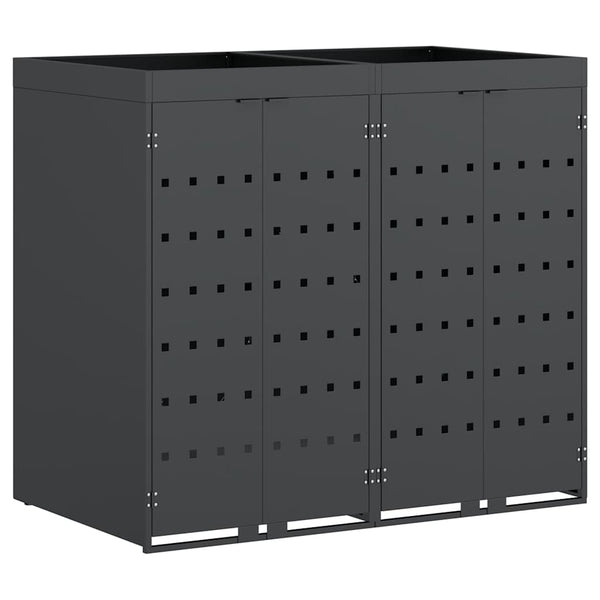 vidaXL Wheelie Bin Shed for 2 Bins Anthracite