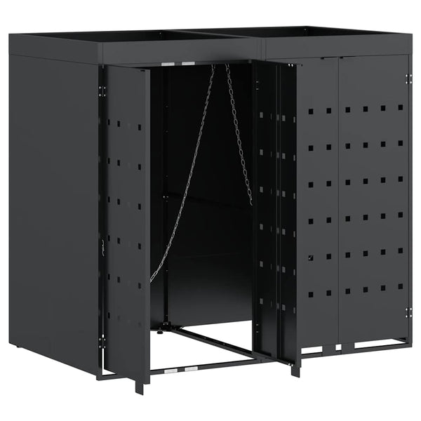 vidaXL Wheelie Bin Shed for 2 Bins Anthracite