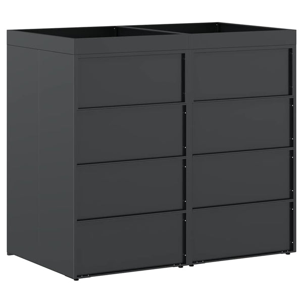 vidaXL Wheelie Bin Shed for 2 Bins Anthracite