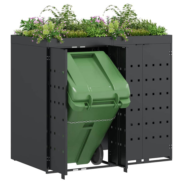 vidaXL Wheelie Bin Shed for 2 Bins Anthracite