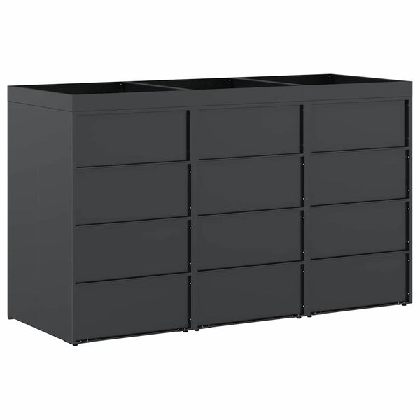 vidaXL Triple Wheelie Bin Shed Anthracite