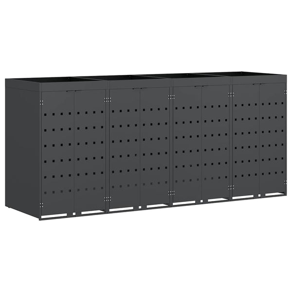 vidaXL Wheelie Bin Shed for 4 Bins Anthracite