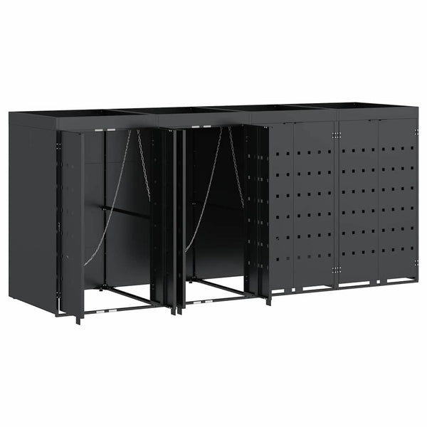 vidaXL Wheelie Bin Shed for 4 Bins Anthracite