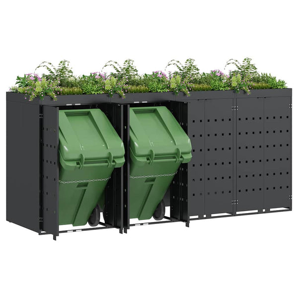vidaXL Wheelie Bin Shed for 4 Bins Anthracite
