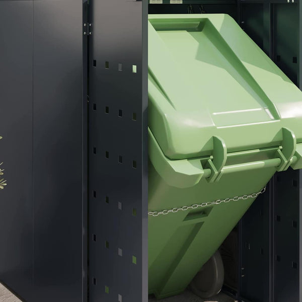 vidaXL Wheelie Bin Shed for 5 Bins Anthracite