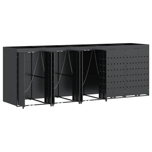 vidaXL Wheelie Bin Shed for 5 Bins Anthracite