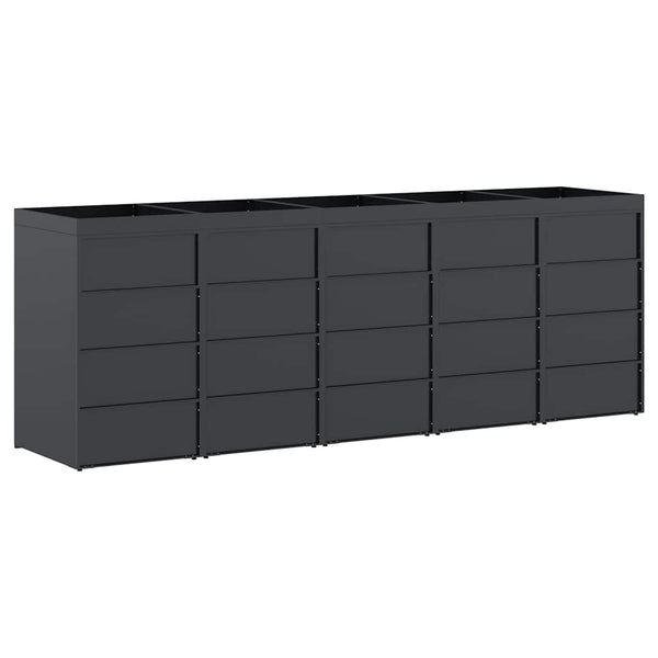 vidaXL Wheelie Bin Shed for 5 Bins Anthracite