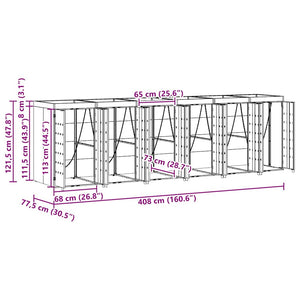 vidaXL Wheelie Bin Shed for 6 Bins Anthracite
