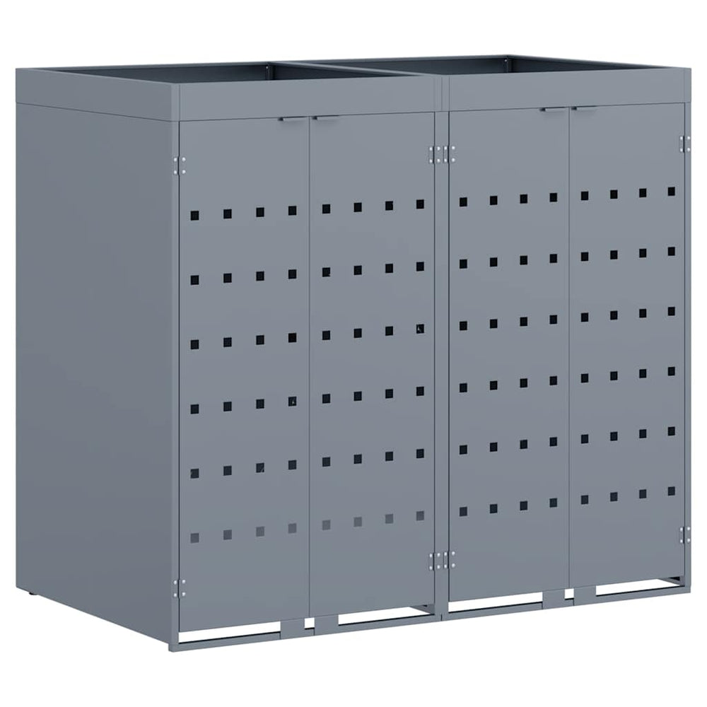 vidaXL Double Bin Store Light Grey 136 x 77.5 x 121.5 cm