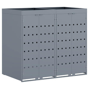 vidaXL Double Bin Store Light Grey 136 x 77.5 x 121.5 cm