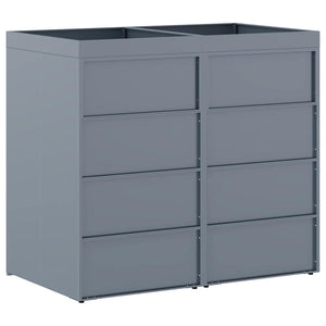 vidaXL Double Bin Store Light Grey 136 x 77.5 x 121.5 cm