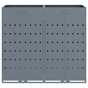 vidaXL Double Bin Store Light Grey 136 x 77.5 x 121.5 cm