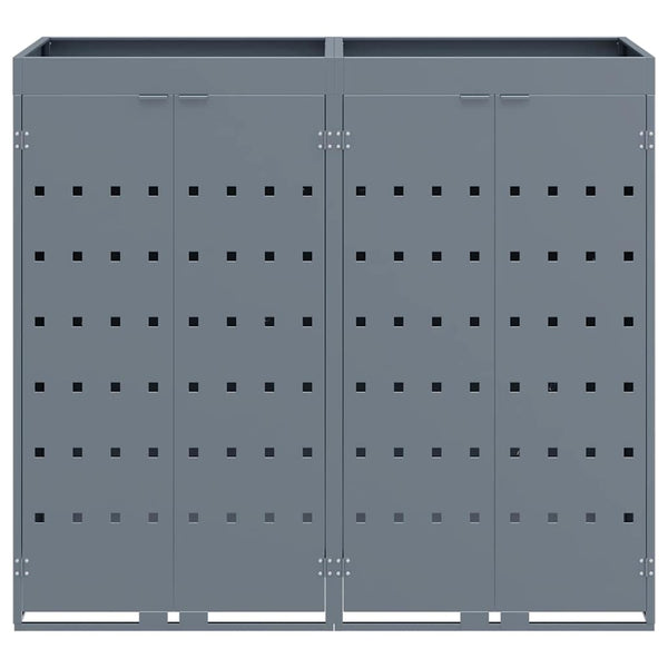 vidaXL Double Bin Store Light Grey 136 x 77.5 x 121.5 cm