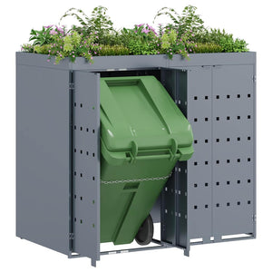 vidaXL Double Bin Store Light Grey 136 x 77.5 x 121.5 cm