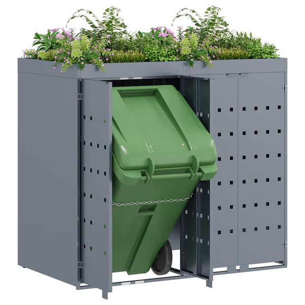 vidaXL Double Bin Store Light Grey 136 x 77.5 x 121.5 cm