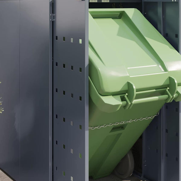 vidaXL Triple Wheelie Bin Shed Light Grey 204 x 77.5 x 121.5 cm