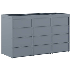 vidaXL Triple Wheelie Bin Shed Light Grey 204 x 77.5 x 121.5 cm