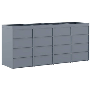 vidaXL Wheelie Bin Shed for 4 Bins Light Grey 272 x 77.5 x 121.5 cm