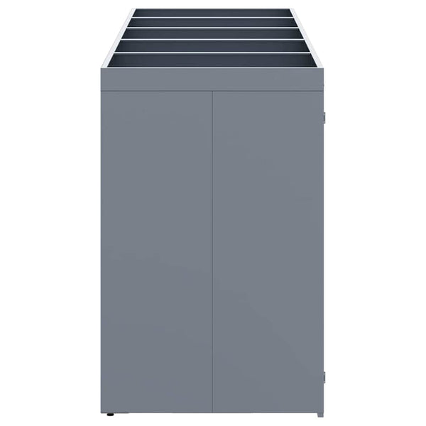 vidaXL Wheelie Bin Shed for 5 Bins Light Grey 340 x 77.5 x 121.5 cm