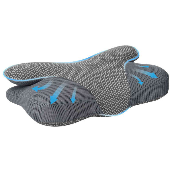 vidaXL Neck Pillow Grey Memory Foam 58 x 36 x 13 cm