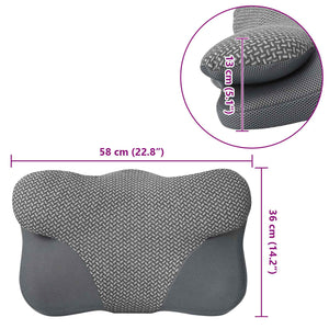 vidaXL Neck Pillow Grey Memory Foam 58 x 36 x 13 cm
