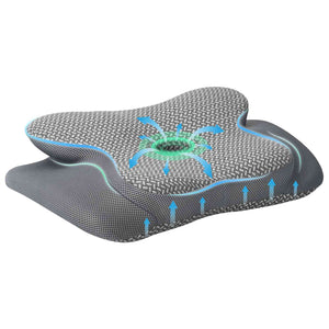 vidaXL Neck Pillow Grey Visco Foam 58 x 38 x 12 cm