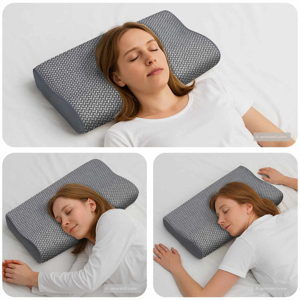 vidaXL Pillow with Case Grey 60 x 34 x 11 cm Polyester