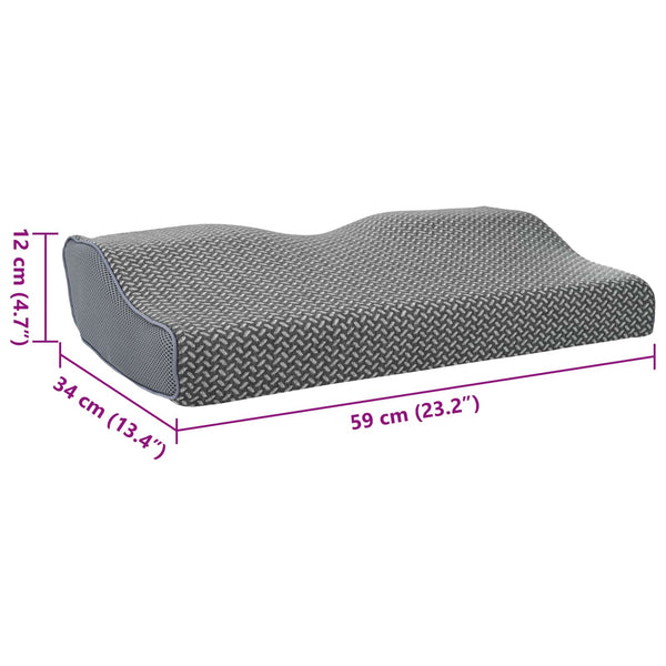 vidaXL Pillow with Case Grey 60 x 34 x 11 cm Polyester