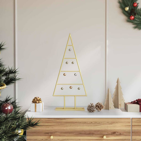 vidaXL Metal Christmas Tree Gold 60 cm Powder-Coated Steel