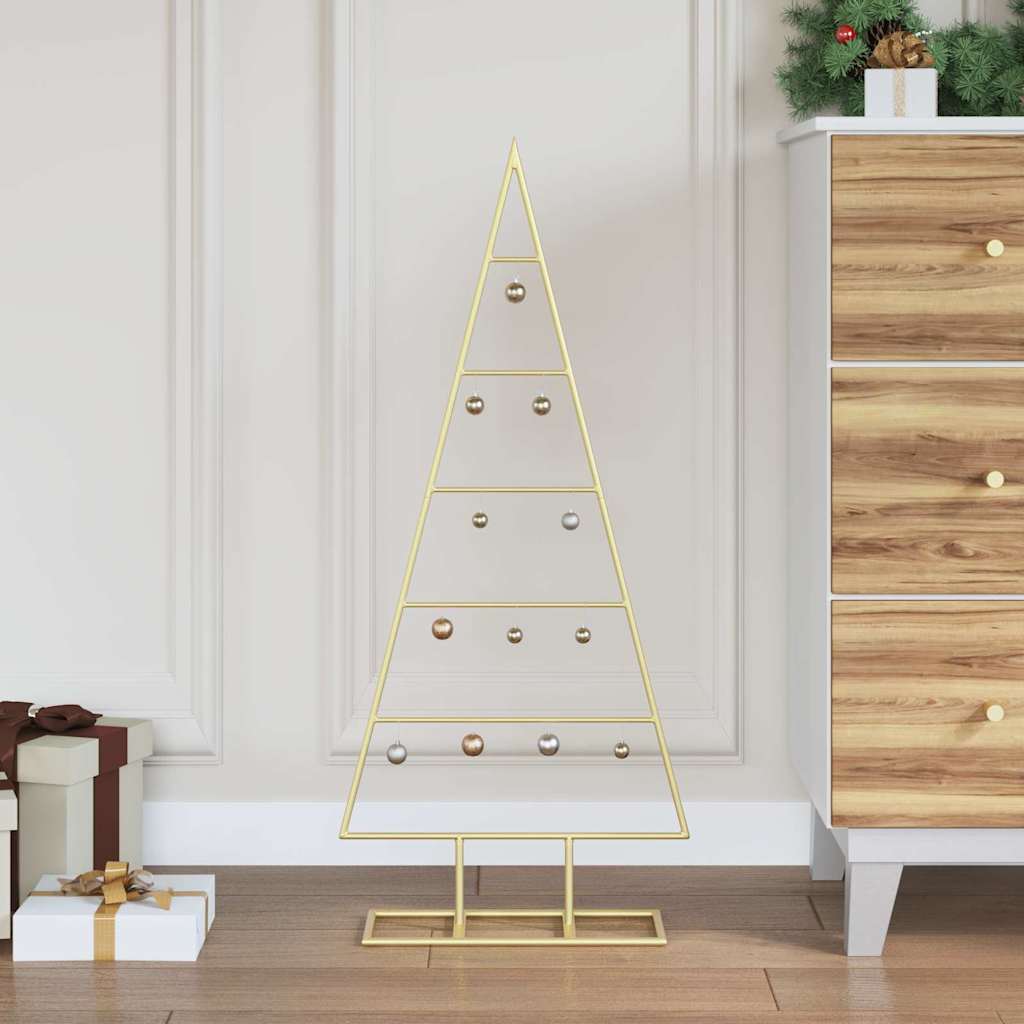 vidaXL Metal Christmas Tree Gold 90 cm Powder-Coated Steel