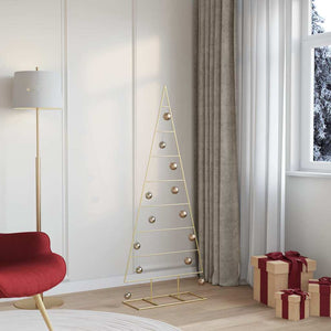 vidaXL Metal Christmas Tree Gold 150 cm Powder-Coated Steel