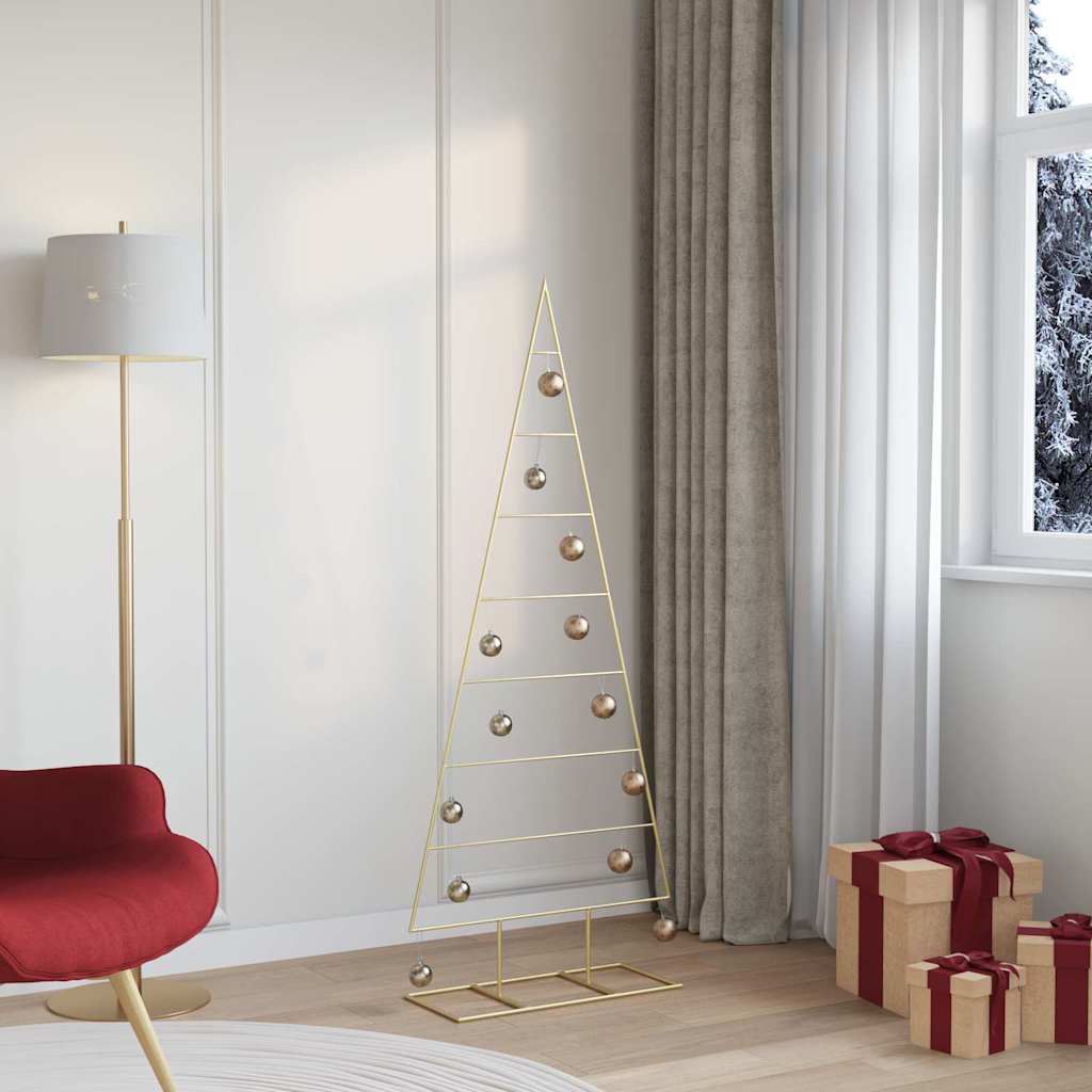 vidaXL Metal Christmas Tree Gold 150 cm Powder-Coated Steel