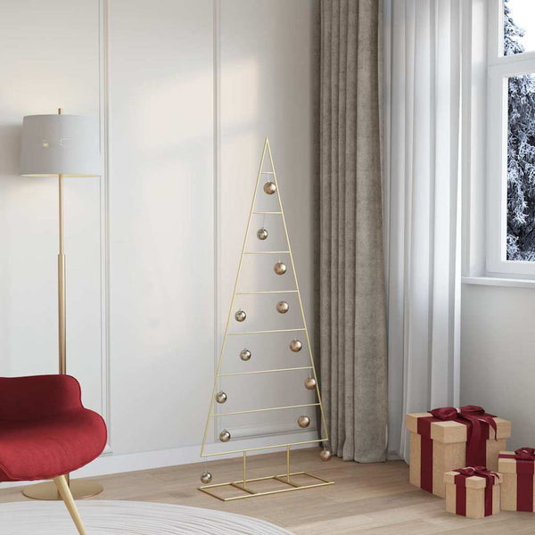 vidaXL Metal Christmas Tree Gold 150 cm Powder-Coated Steel