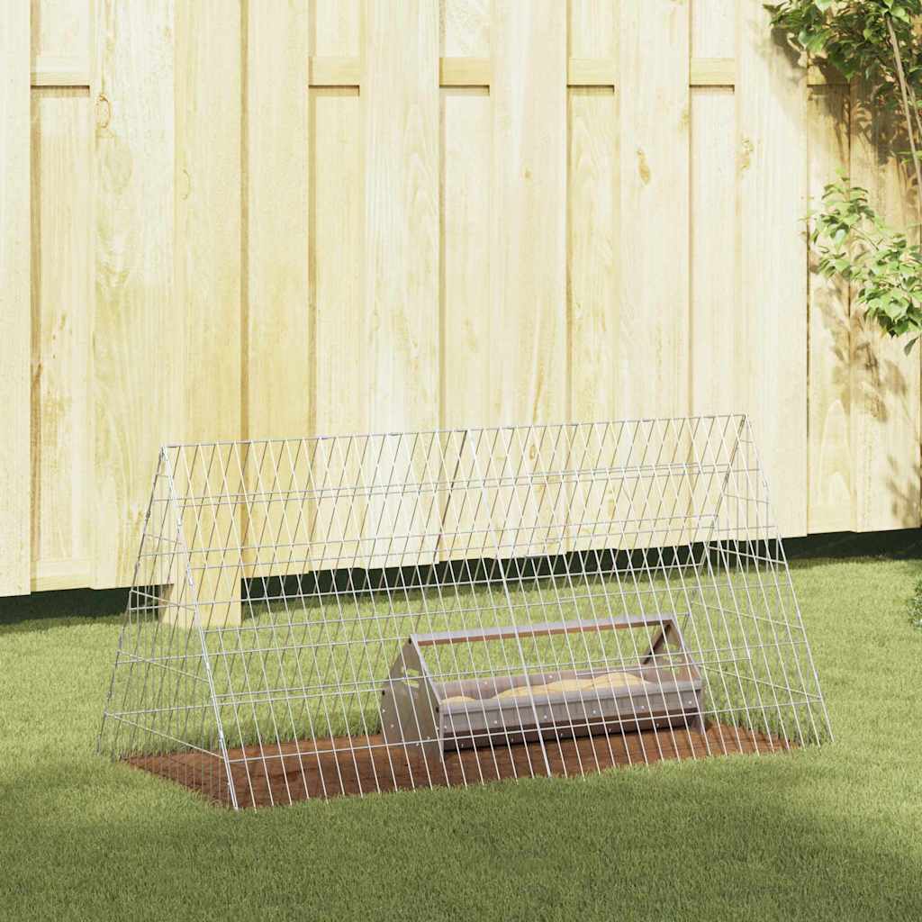 vidaXL Chicken Coop Silver 110 x 55 x 55 cm Galvanized Steel