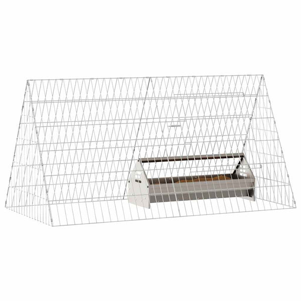vidaXL Chicken Coop Silver 110 x 55 x 55 cm Galvanized Steel