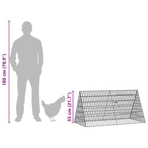 vidaXL Chicken Coop Silver 110 x 55 x 55 cm Galvanized Steel