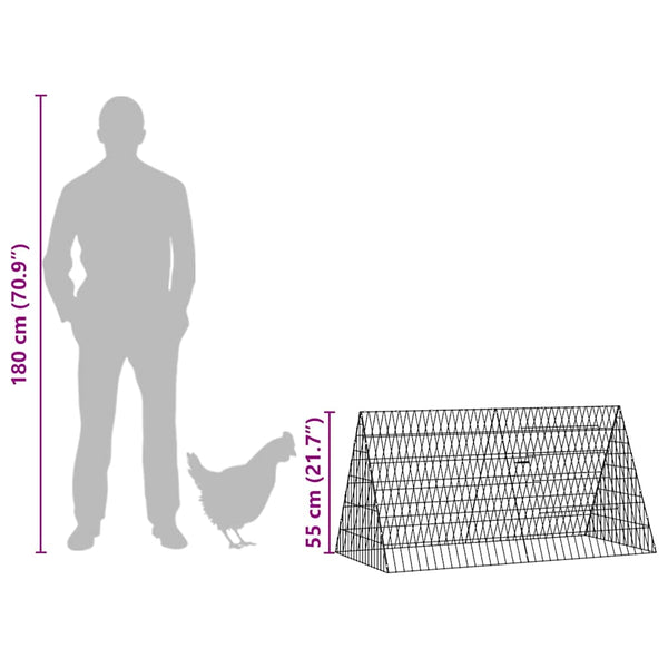 vidaXL Chicken Coop Silver 110 x 55 x 55 cm Galvanized Steel