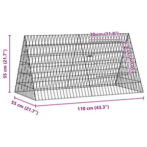 vidaXL Chicken Coop Silver 110 x 55 x 55 cm Galvanized Steel