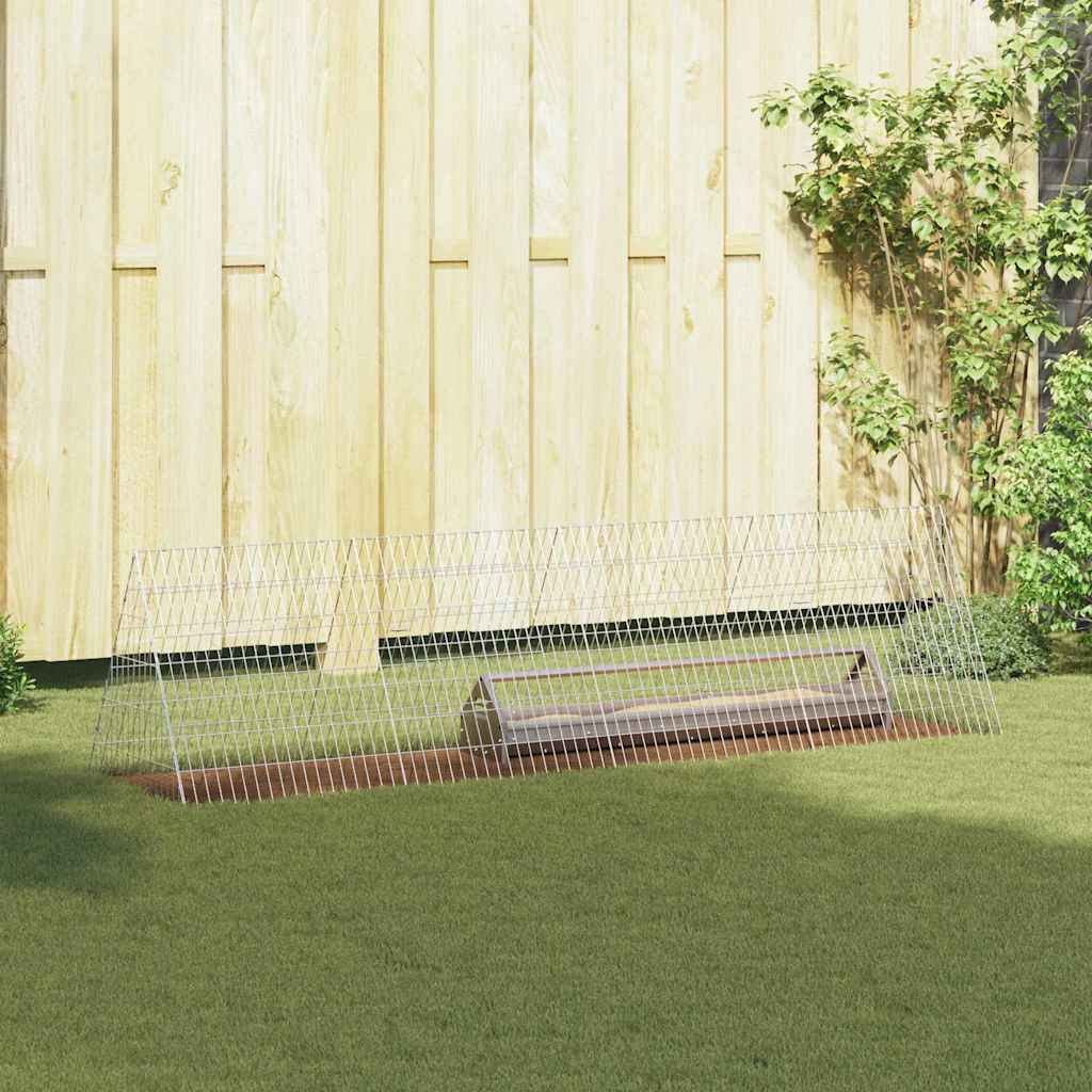 vidaXL Chicken Cage Silver 215 x 55 x 55 cm Galvanized Steel