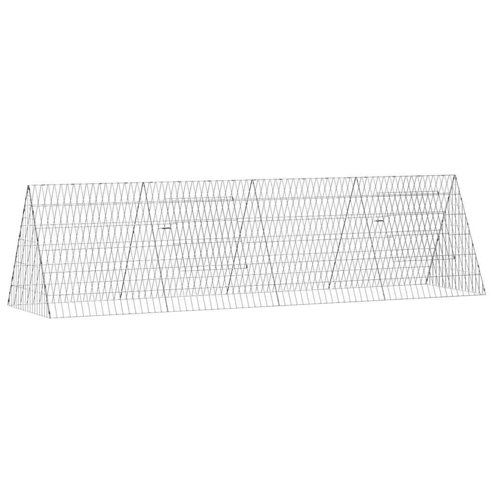 vidaXL Chicken Cage Silver 215 x 55 x 55 cm Galvanized Steel