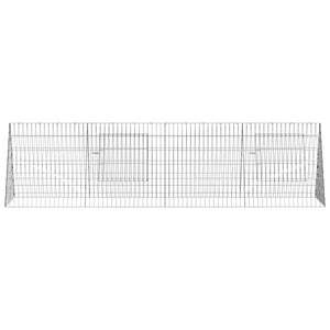 vidaXL Chicken Cage Silver 215 x 55 x 55 cm Galvanized Steel