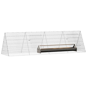vidaXL Chicken Cage Silver 215 x 55 x 55 cm Galvanized Steel
